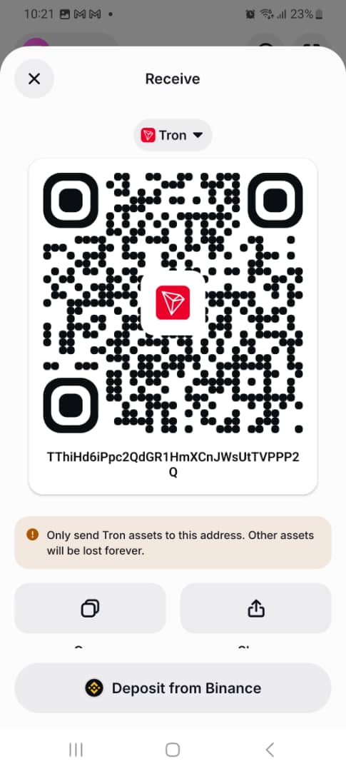 Tron donation QR code